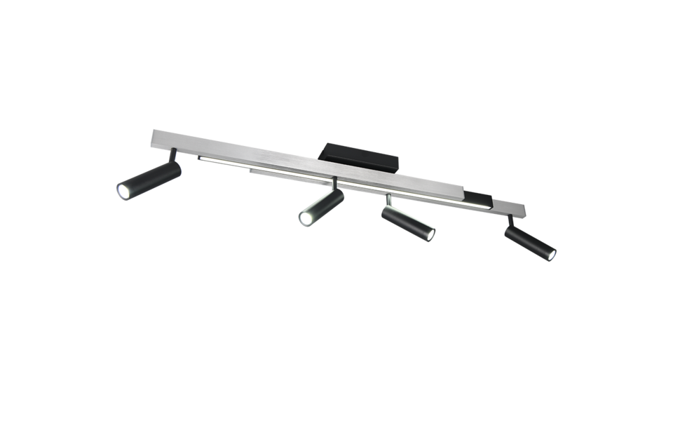 Trio Lighting Trio ZENO plafondlamp | LED | geborsteld aluminium | 133 x 8,5 cm | IP20 | 5,5W,12W | 650 lm, 1x 1500 lm | 2700-6500K | dimbaar