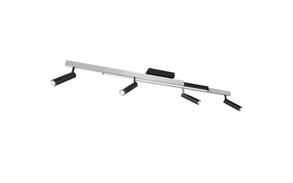 Trio Lighting Trio ZENO plafondlamp | LED | geborsteld aluminium | 133 x 8,5 cm | IP20 | 5,5W,12W | 650 lm, 1x 1500 lm | 2700-6500K | dimbaar