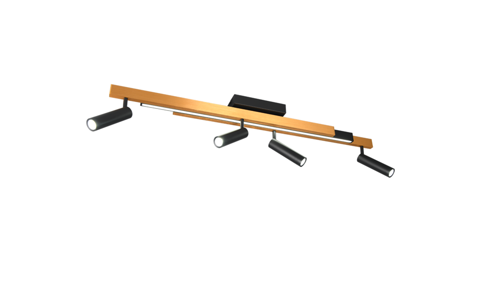 Trio Lighting Trio ZENO LED ceiling light | 5x 7W 4200 lm 2700-6500K | black with gold | IP20 | 15 cm