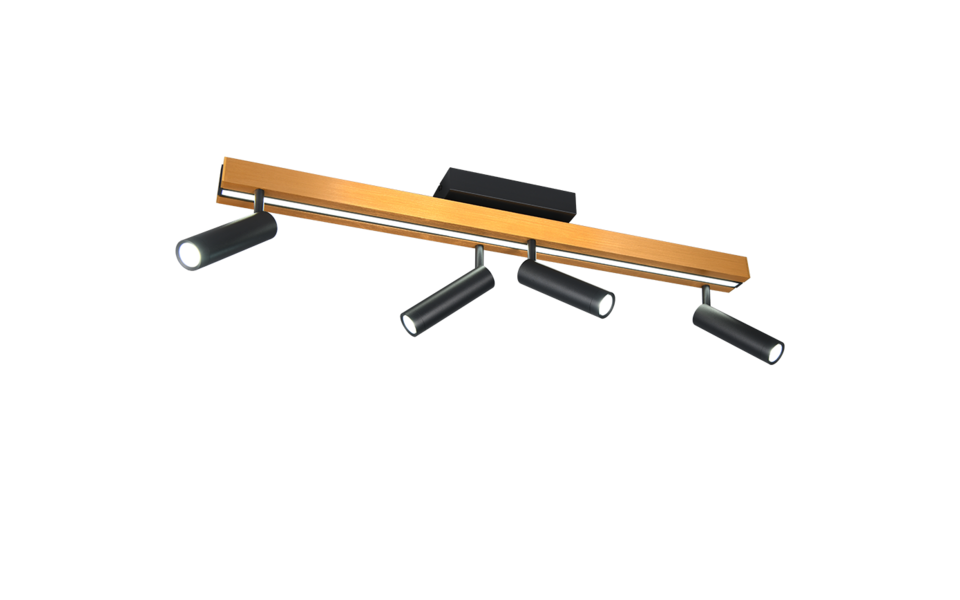 Trio Lighting Trio ZENO LED ceiling light | 5x 7W 4200 lm 2700-6500K | black with gold | IP20 | 15 cm