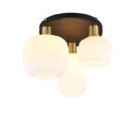 Trio Lighting Trio DIVA plafondlamp | E27 Fitting | messing mat met wit | Ø 39 cm | IP20 | excl. 3x E27 | max. 10W