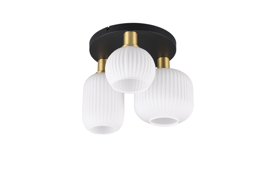 Trio Lighting Trio DIVA plafondlamp | E27 Fitting | messing mat met wit | Ø 39 cm | IP20 | excl. 3x E27 | max. 10W