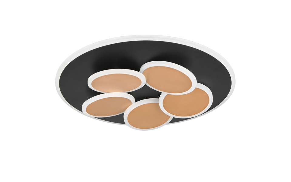 Trio Lighting Trio MANDALA plafondlamp | LED | zwart met goud | Ø 49 cm | IP20 | 1x 35W | 4200 lm | 2700-6500K | dimbaar