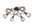 Trio Lighting Trio TARIFA plafondlamp | E14 Fitting | mat zwart | Ø 59,5 cm | IP20 | excl. 6x E14 | max. 10W