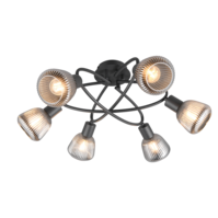 Trio TARIFA plafondlamp | mat zwart | IP20 | E14 Fitting Trio TARIFA plafondlamp | mat zwart | IP20 | E14 Fitting