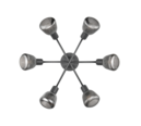Trio Lighting Trio TARIFA plafondlamp | E14 Fitting | mat zwart | Ø 59,5 cm | IP20 | excl. 6x E14 | max. 10W