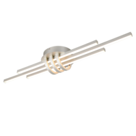 Trio CINQUETO plafondlamp | LED | nikkel mat | 81 x 18 cm | IP20