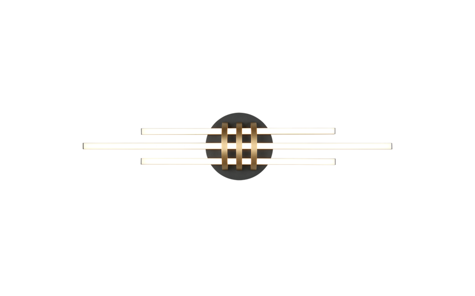 Trio Lighting Trio CINQUETO LED ceiling light | 1x 25W 2250 lm 3000K | black with gold | Ø 80 cm | IP20 | 10 cm