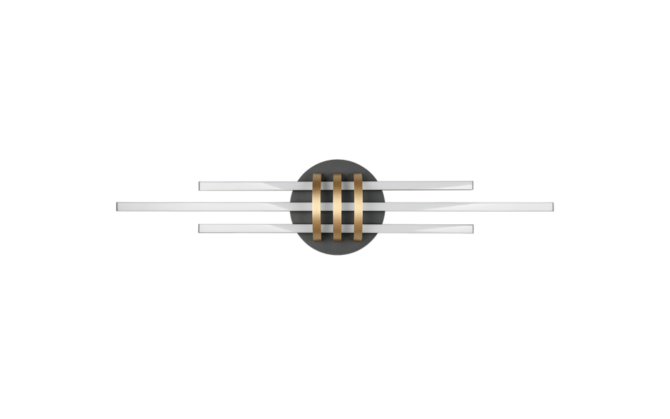Trio Lighting Trio CINQUETO LED ceiling light | 1x 25W 2250 lm 3000K | black with gold | Ø 80 cm | IP20 | 10 cm