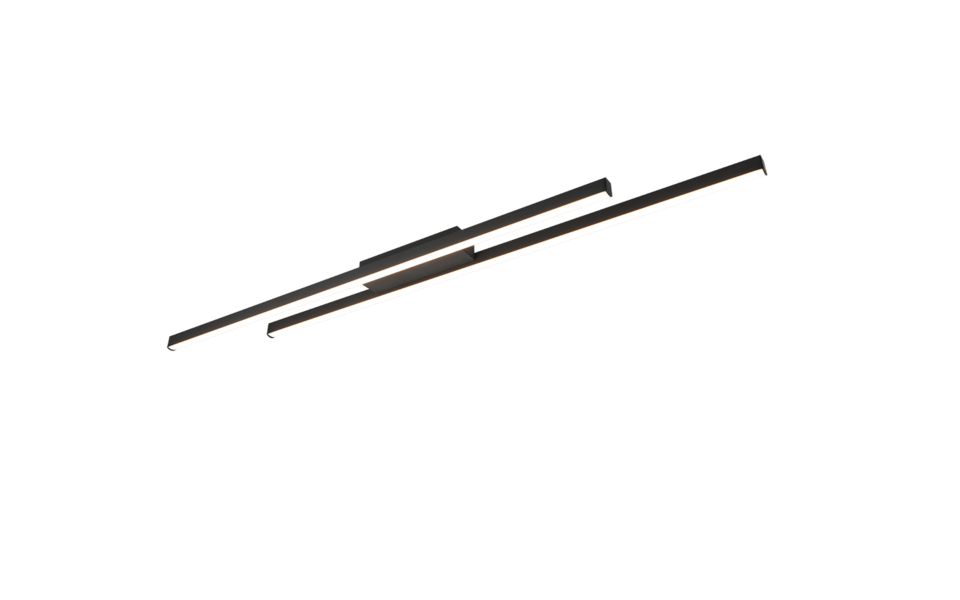 Trio Lighting Trio ODIO plafondlamp | LED | mat zwart | 110 x 8,5 cm | IP20 | 1x 22W | 2500 lm | 3000K | dimbaar