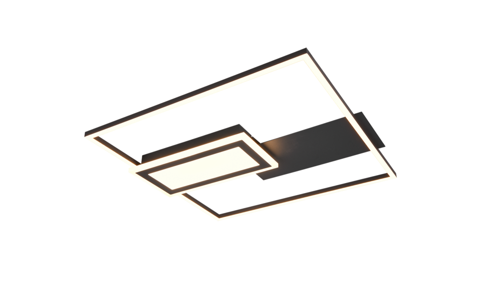 Trio Lighting Trio SPIRO LED ceiling light | 1x 32W 3700 lm 2700-6500K | black | IP20 | 6 cm