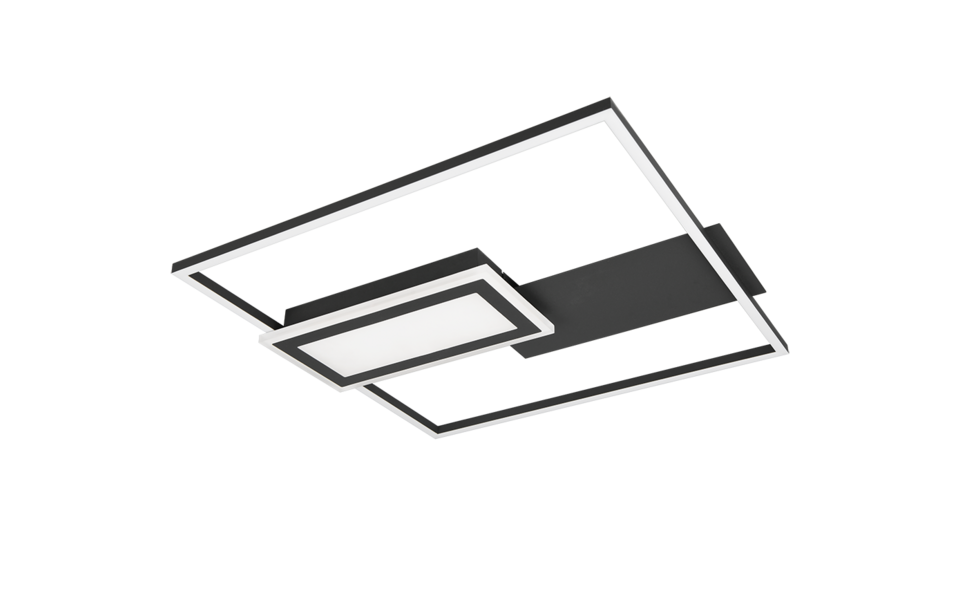 Trio Lighting Trio SPIRO LED ceiling light | 1x 32W 3700 lm 2700-6500K | black | IP20 | 6 cm