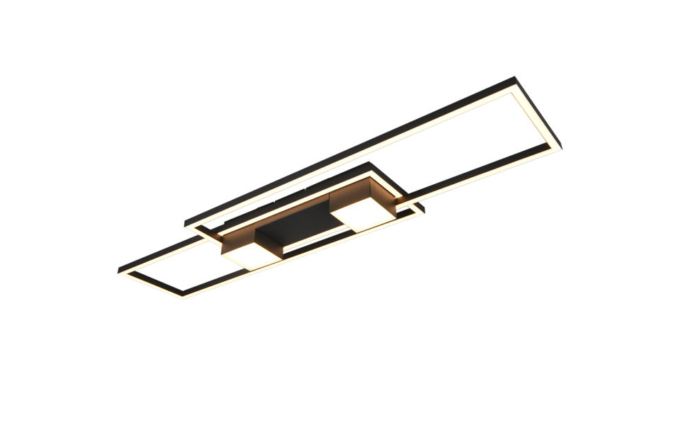 Trio Lighting Trio ALBANY plafondlamp | LED | mat zwart | 100 x 28 cm | IP20 | 1x 37W | 4300 lm | 2700-6500K | dimbaar