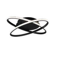 Trio LANE plafondlamp | LED | mat zwart met transparant | IP20