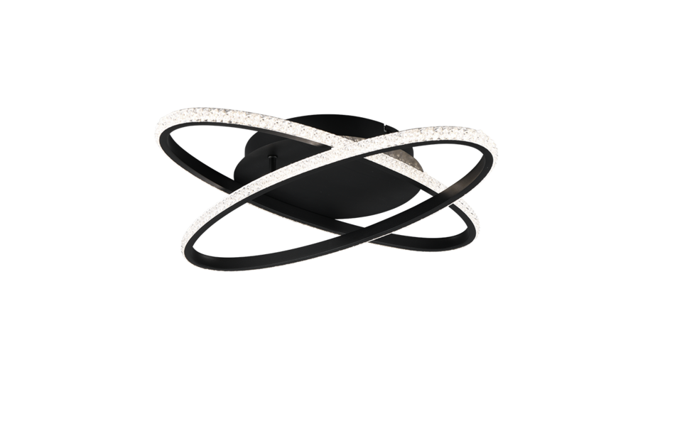 Trio Lighting Trio LANE LED ceiling light | 1x 27W 3500 lm 4000K | black | Ø 58 cm | IP20 | 9 cm