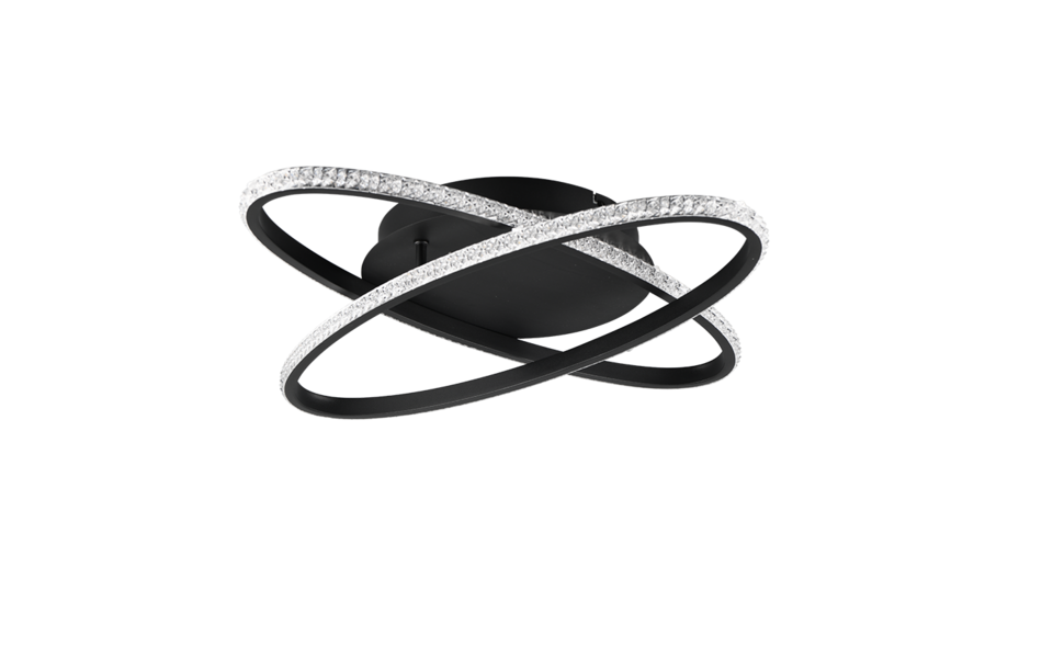 Trio Lighting Trio LANE LED ceiling light | 1x 27W 3500 lm 4000K | black | Ø 58 cm | IP20 | 9 cm