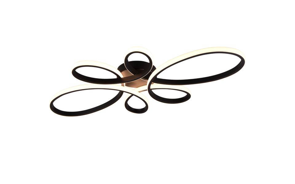 Trio Lighting Trio FLY plafondlamp | LED | mat zwart | 83 x 45,5 cm | IP20 | 1x 32W | 3900 lm | 3000K | dimbaar
