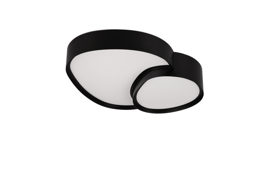 Trio Lighting Trio RISE plafondlamp | LED | mat zwart | 43,5 x 36 cm | IP20 | 1x 21W | 2400 lm | 2700-6500K | dimbaar