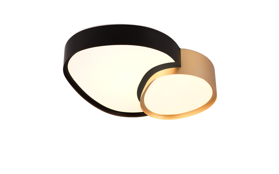 Trio Lighting Trio RISE LED ceiling light | 1x 21W 2100 lm 2700-6500K | black with gold | IP20 | 8.5 cm Trio Lighting Trio RISE LED ceiling light | 1x 21W 2100 lm 2700-6500K | black with gold | IP20 | 8.5 cm