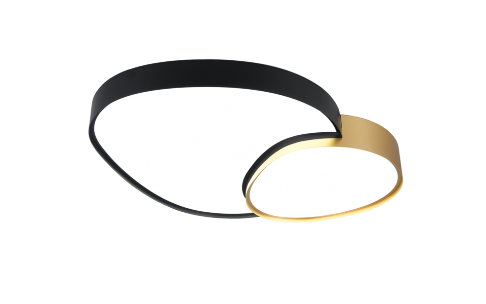 Trio Lighting Trio RISE LED ceiling light | 1x 51W 5100 lm 2700-6500K | black with gold | IP20 | 8.5 cm