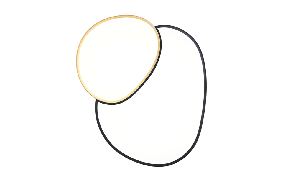 Trio Lighting Trio RISE LED ceiling light | 1x 51W 5100 lm 2700-6500K | black with gold | IP20 | 8.5 cm