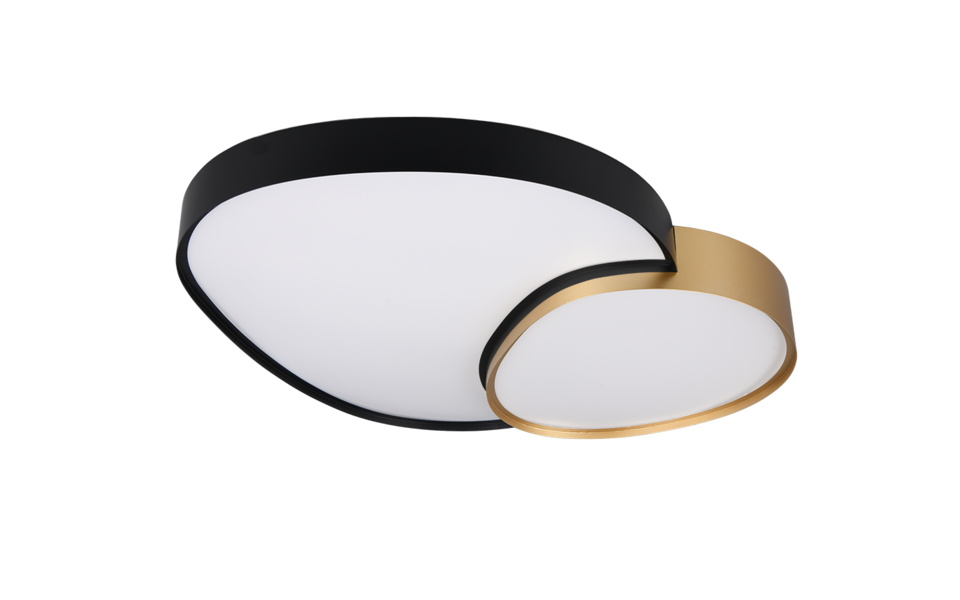 Trio Lighting Trio RISE LED ceiling light | 1x 51W 5100 lm 2700-6500K | black with gold | IP20 | 8.5 cm