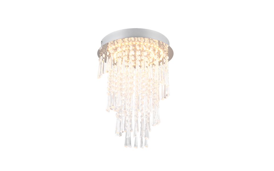 Trio Lighting Trio POMP plafondlamp | LED | chroom | Ø 30 cm | IP20 | 1x 18W | 2400 lm | 2700-6500K | dimbaar