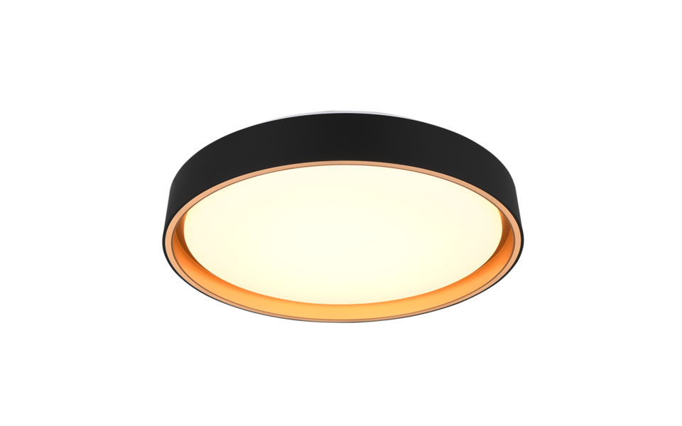 Trio Lighting Trio FELIS plafondlamp | LED | zwart met goud | Ø 40 cm | IP20 | 1x 24W | 2500 lm | 2700-6500K | dimbaar