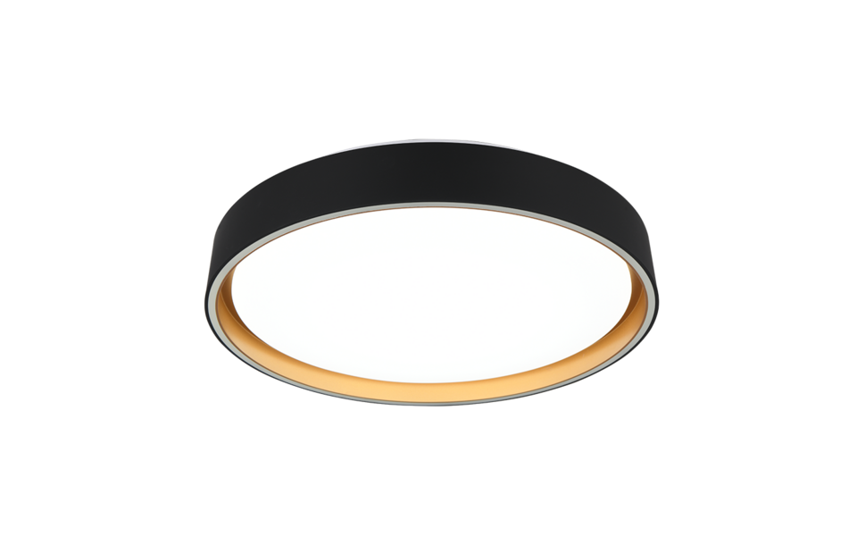 Trio Lighting Trio FELIS LED ceiling light | 1x 24W 2500 lm 2700-6500K | black with gold | Ø 40 cm | IP20 | 7.5 cm