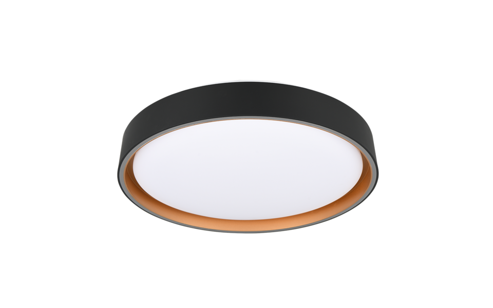 Trio Lighting Trio FELIS plafondlamp | LED | zwart met goud | Ø 40 cm | IP20 | 1x 24W | 2500 lm | 2700-6500K | dimbaar