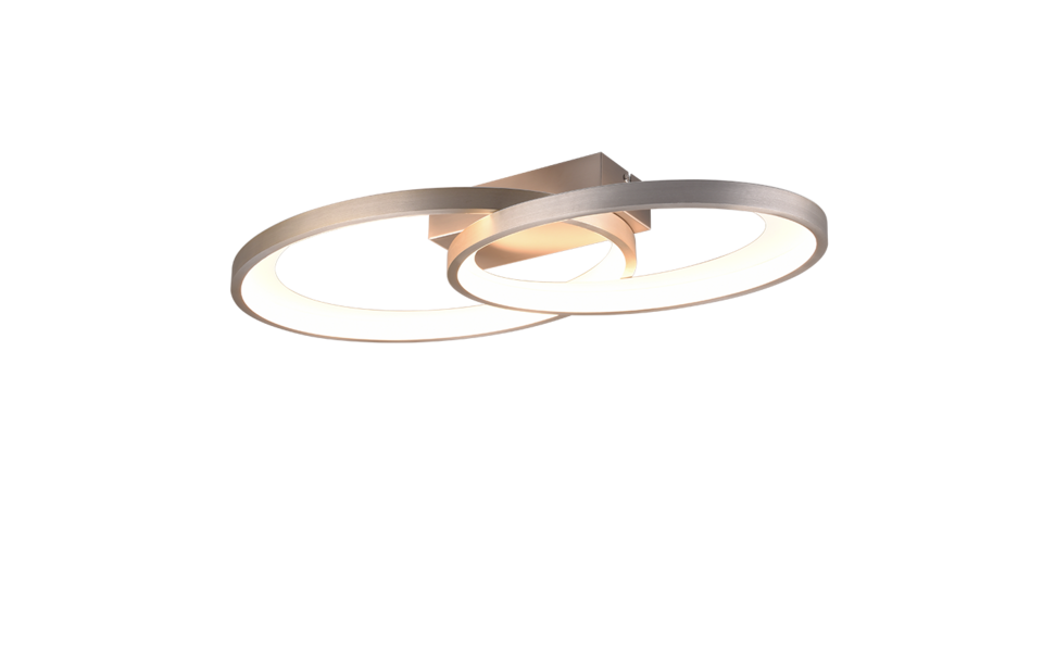 Trio Lighting Trio MALAGA plafondlamp | LED | nikkel mat | 57,5 x 30 cm | IP20 | 1x 25W | 2900 lm | 3000K