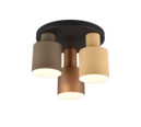 Trio Lighting Trio AGUDO plafondlamp | E27 Fitting | multicolor met koffie met beige met taupe | Ø 30 cm | IP20 | excl. 3x E27 | max. 40W