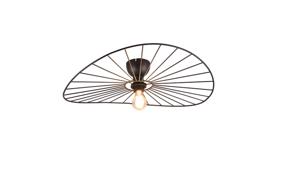 Trio Lighting Trio CHAPEAU plafondlamp | E27 Fitting | mat zwart | Ø 60 cm | IP20 | excl. 1x E27 | max. 40W Trio Lighting Trio CHAPEAU plafondlamp | E27 Fitting | mat zwart | Ø 60 cm | IP20 | excl. 1x E27 | max. 40W