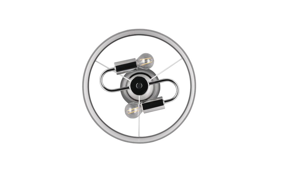 Trio Lighting Trio DAVOS plafondlamp | E14 Fitting | chroom met wit | Ø 30 cm | IP20 | excl. 2x E14 | max. 28W