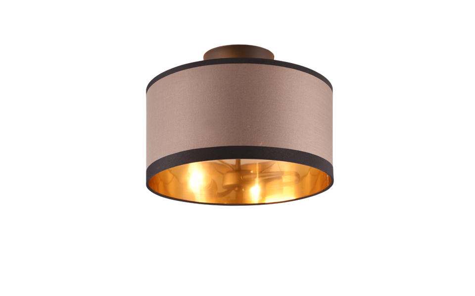 Trio Lighting Trio DAVOS plafondlamp | E14 Fitting | mat zwart met taupe | Ø 30 cm | IP20 | excl. 2x E14 | max. 28W