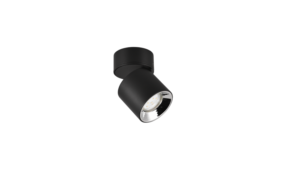 Trio Lighting Trio GUAYANA plafondlamp | GU10 Fitting | mat zwart | Ø 8,7 cm | IP20 | excl. 1x GU10 | max. 10W