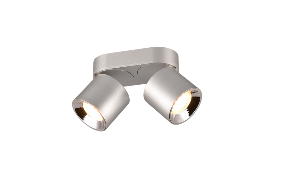 Trio Lighting Trio GUAYANA plafondlamp | GU10 Fitting | nikkel mat | 18 x 8,7 cm | IP20 | excl. 2x GU10 | max. 10W
