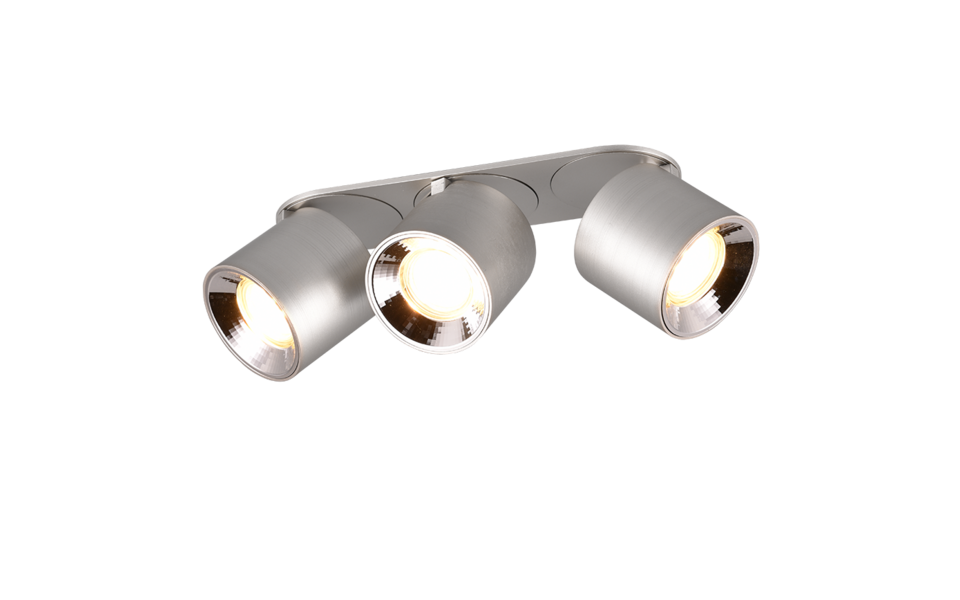 Trio Lighting Trio GUAYANA plafondlamp | GU10 Fitting | nikkel mat | 27,3 x 8,7 cm | IP20 | excl. 3x GU10 | max. 10W Trio Lighting Trio GUAYANA plafondlamp | GU10 Fitting | nikkel mat | 27,3 x 8,7 cm | IP20 | excl. 3x GU10 | max. 10W