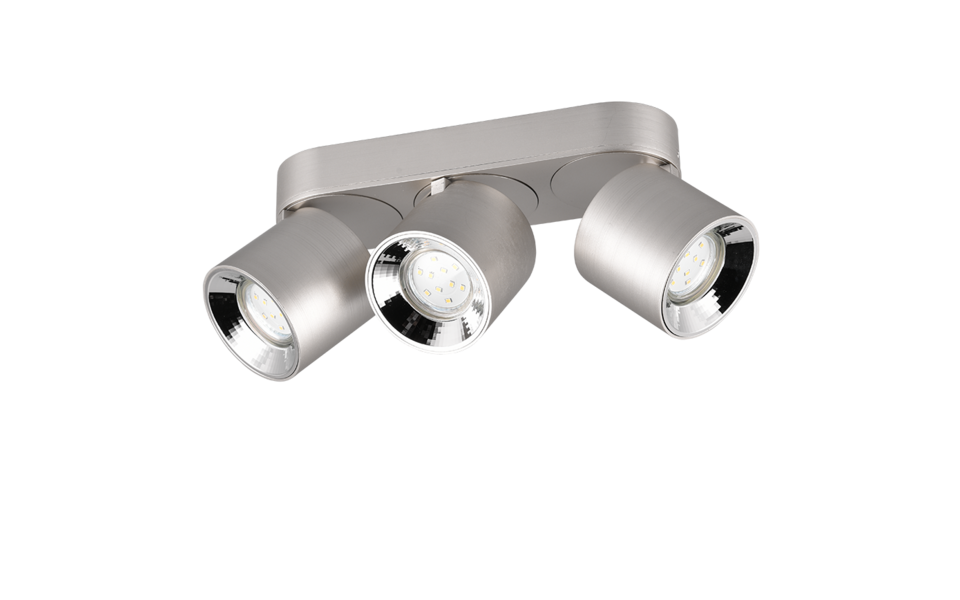 Trio Lighting Trio GUAYANA plafondlamp | GU10 Fitting | nikkel mat | 27,3 x 8,7 cm | IP20 | excl. 3x GU10 | max. 10W Trio Lighting Trio GUAYANA plafondlamp | GU10 Fitting | nikkel mat | 27,3 x 8,7 cm | IP20 | excl. 3x GU10 | max. 10W