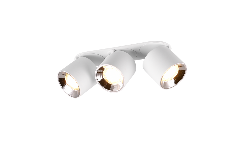 Trio Lighting Trio GUAYANA plafondlamp | GU10 Fitting | wit mat | 27,3 x 8,7 cm | IP20 | excl. 3x GU10 | max. 10W