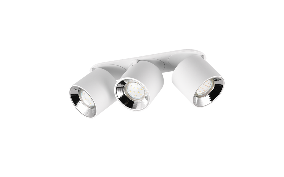 Trio Lighting Trio GUAYANA plafondlamp | GU10 Fitting | wit mat | 27,3 x 8,7 cm | IP20 | excl. 3x GU10 | max. 10W
