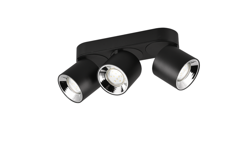 Trio Lighting Trio GUAYANA ceiling light | 3x GU10 | black | IP20 | 12 cm