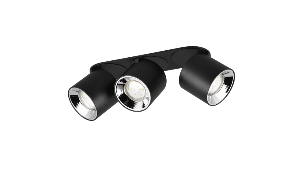 Trio Lighting Trio GUAYANA ceiling light | 3x GU10 | black | IP20 | 12 cm
