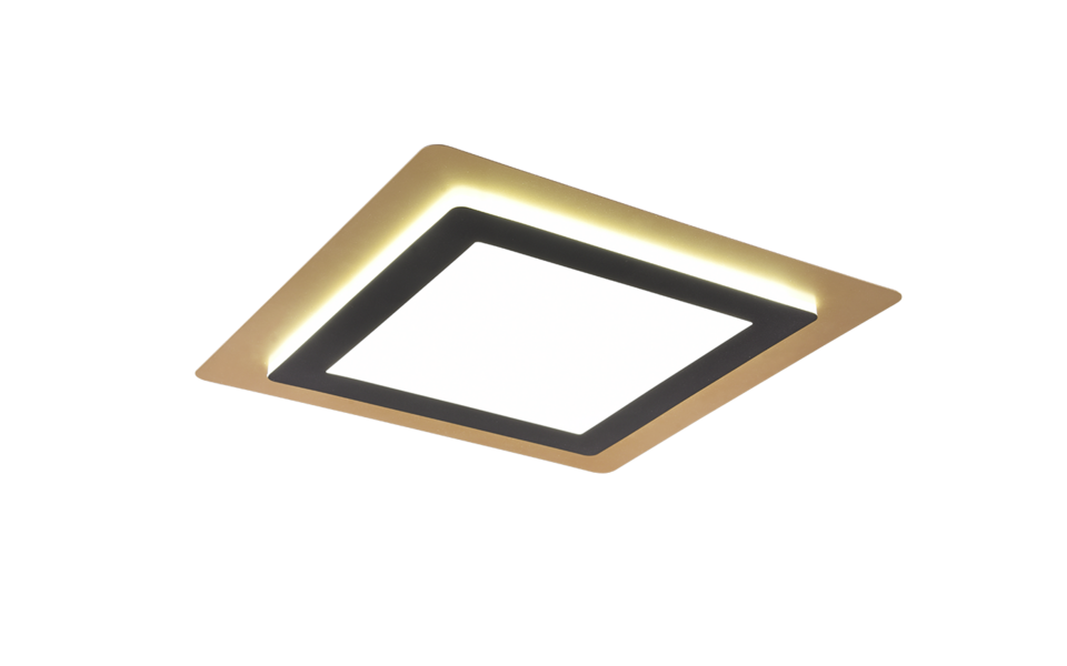 Trio Lighting Trio MORGAN plafondlamp | LED | zwart met goud | 45 x 45 cm | IP20 | 1x 46W | 6000 lm | 2700-6500K | dimbaar