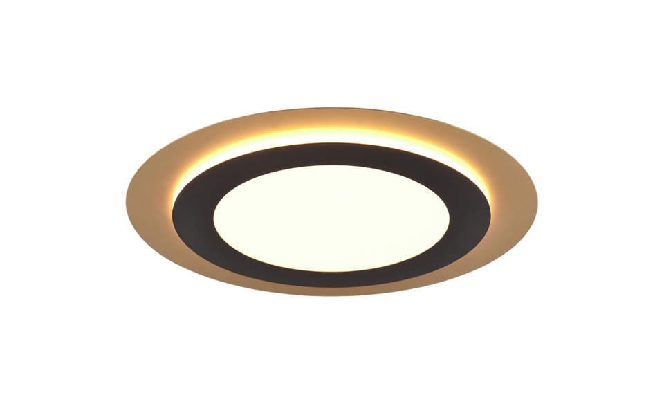 Trio Lighting Trio MORGAN ceiling light | 50W | black with gold | IP20 | 4.5 cm