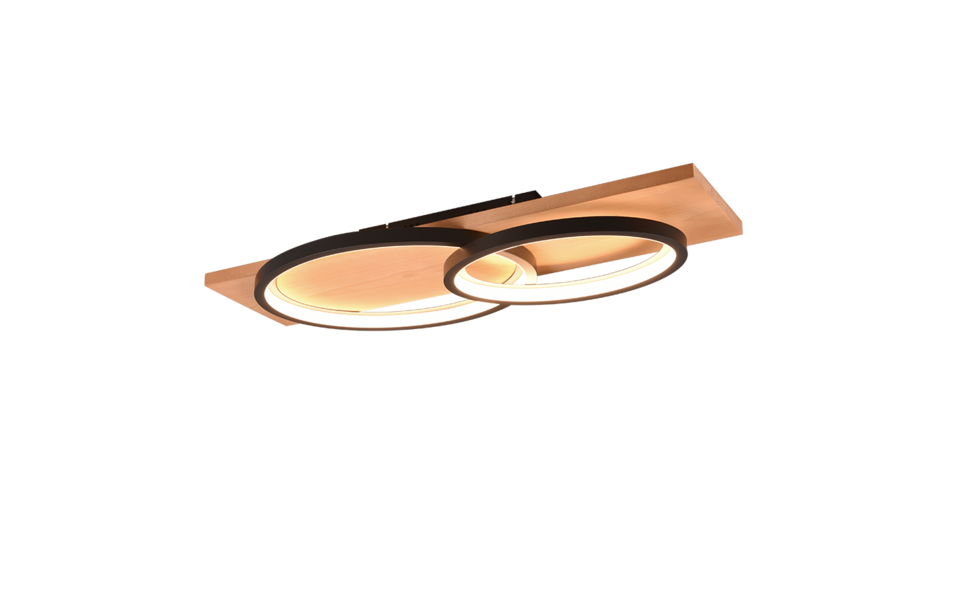 Trio Lighting Trio BARCA plafondlamp | LED | mat zwart | 75 x 33 cm | IP20 | 1x 30W | 3500 lm | 3000K | dimbaar