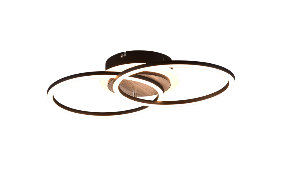 Trio Lighting Trio GIRO plafondlamp | LED | houtimitatie | 46,5 x 28 cm | IP20 | 1x 25W | 3000 lm | 2700-6000K | dimbaar Trio Lighting Trio GIRO plafondlamp | LED | houtimitatie | 46,5 x 28 cm | IP20 | 1x 25W | 3000 lm | 2700-6000K | dimbaar