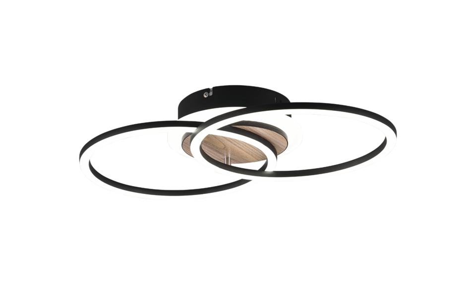 Trio Lighting Trio GIRO plafondlamp | LED | houtimitatie | 46,5 x 28 cm | IP20 | 1x 25W | 3000 lm | 2700-6000K | dimbaar Trio Lighting Trio GIRO plafondlamp | LED | houtimitatie | 46,5 x 28 cm | IP20 | 1x 25W | 3000 lm | 2700-6000K | dimbaar