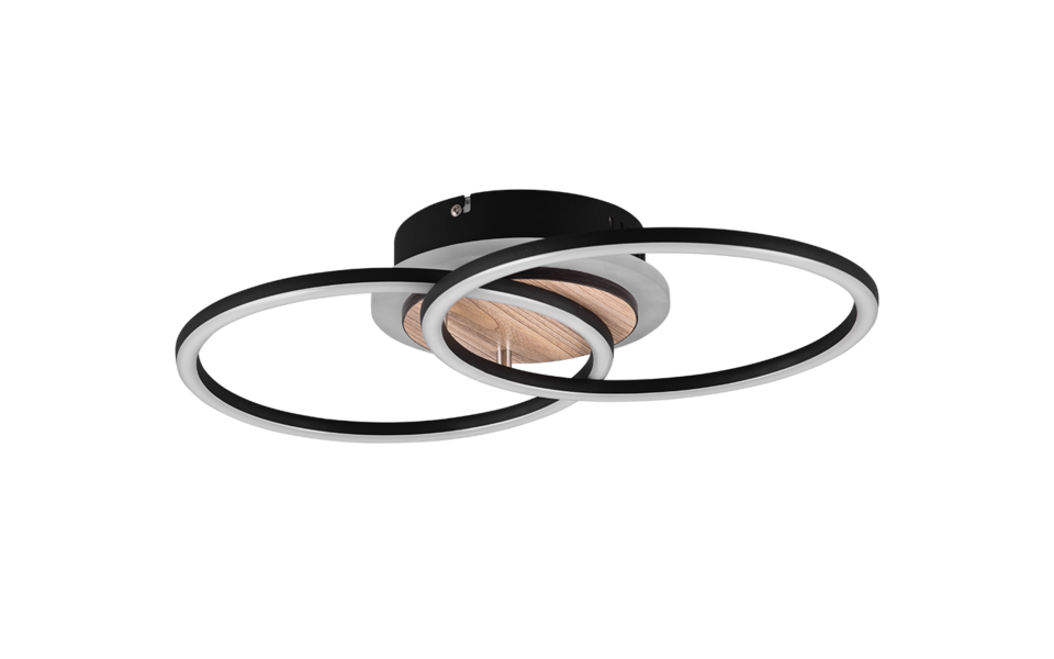 Trio Lighting Trio GIRO plafondlamp | LED | houtimitatie | 46,5 x 28 cm | IP20 | 1x 25W | 3000 lm | 2700-6000K | dimbaar Trio Lighting Trio GIRO plafondlamp | LED | houtimitatie | 46,5 x 28 cm | IP20 | 1x 25W | 3000 lm | 2700-6000K | dimbaar