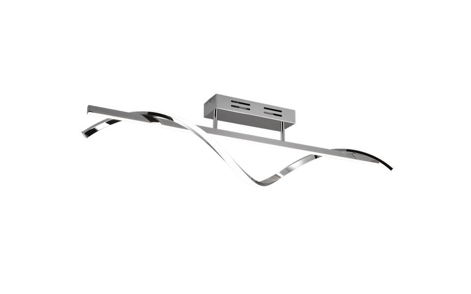Trio Lighting Trio ISABEL plafondlamp | LED | chroom | 100 x 18 cm | IP20 | 1x 26W | 3000 lm | 4000K | dimbaar